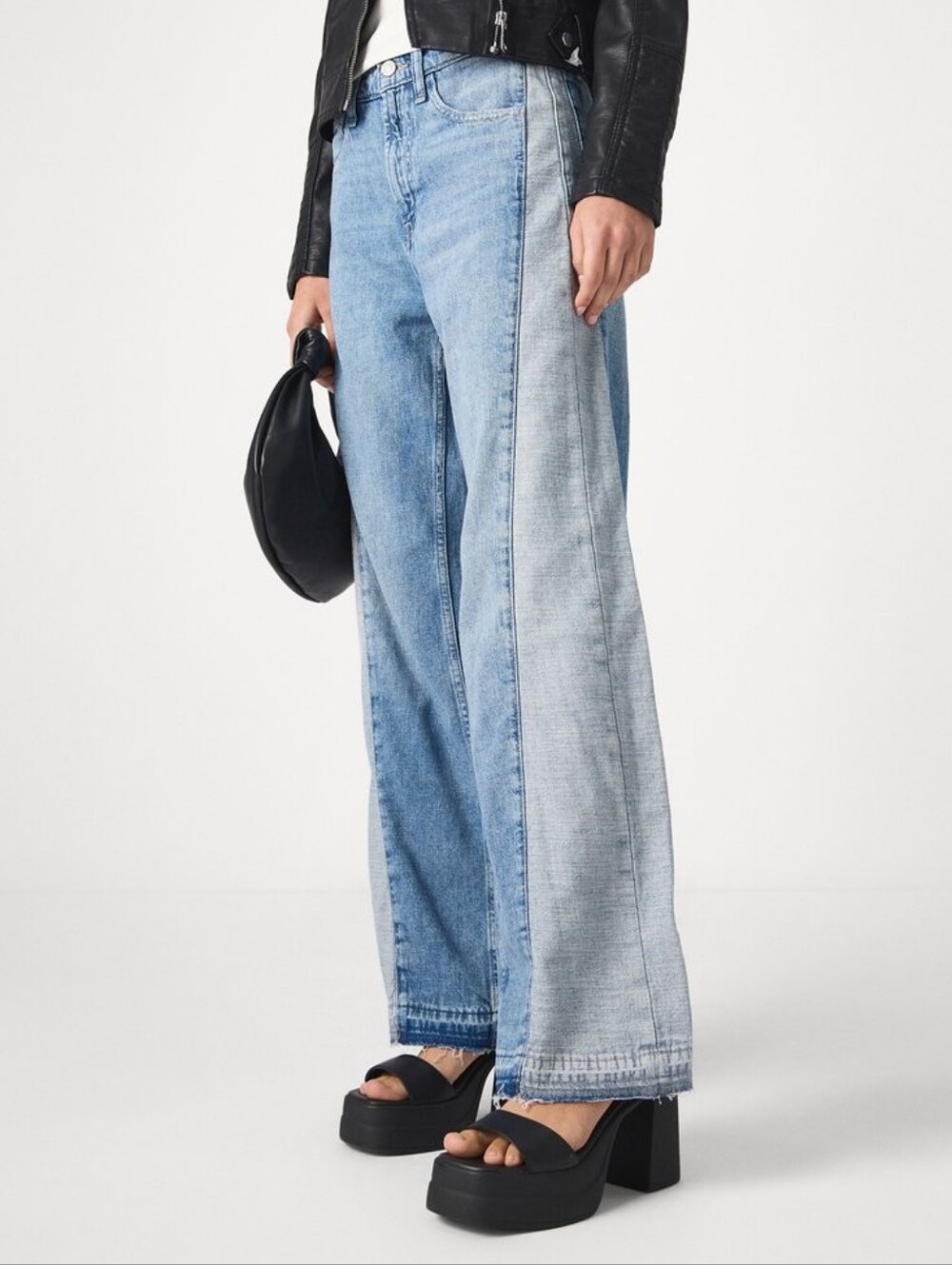 Gap High Rise Two-Tone Blue Panel Wide-Leg Women’s Jeans